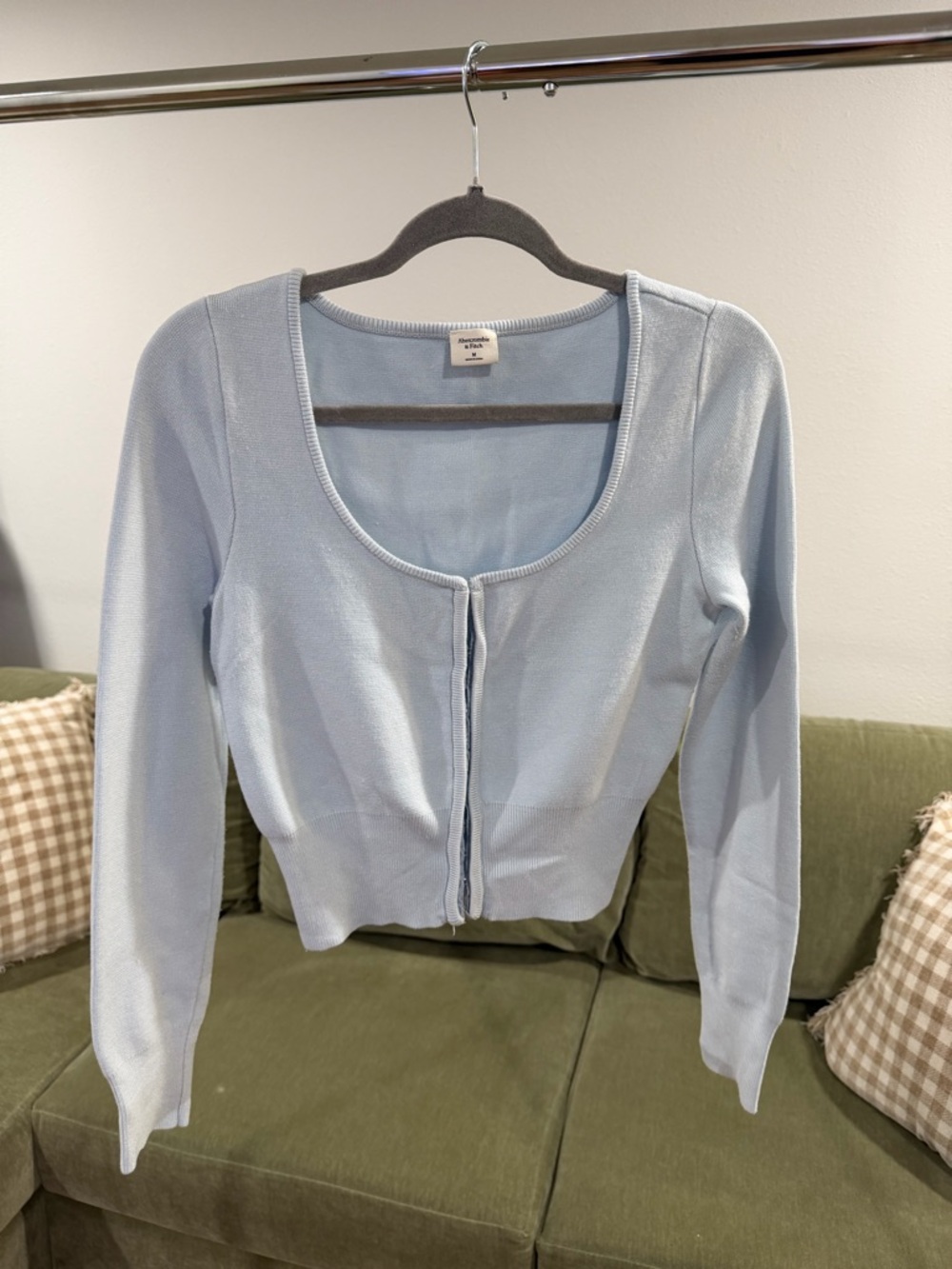 Light Blue Cropped Cardigan